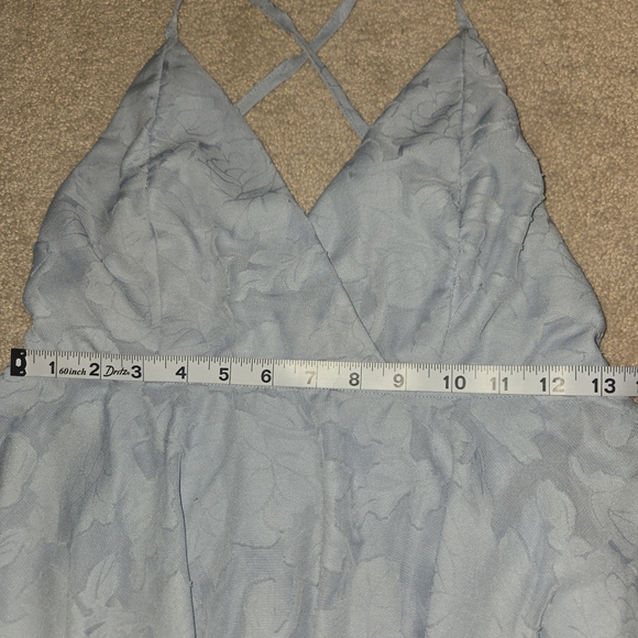 Elegant Light Blue Lace Dress - Picture 6 of 6